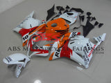 White, Orange and Red Repsol Fairing Kit for a 2009, 2010, 2011 & 2012 Honda CBR600RR motorcycle