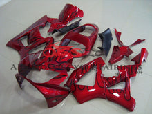 Red and Black Flames Fairing Kit for a 2000 and 2001 Honda CBR900RR 929 motorcycle