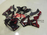 Black and Red Flames Fairing Kit for a 2000 and 2001 Honda CBR900RR 929 motorcycle