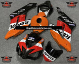 Orange, Black, Red and White Classic Repsol Fairing Kit for a 2004 and 2005 Honda CBR1000RR motorcycle.