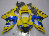 Yellow and Blue Camel Fairing Kit for a 2000 & 2001 Yamaha YZF-R1 motorcycle