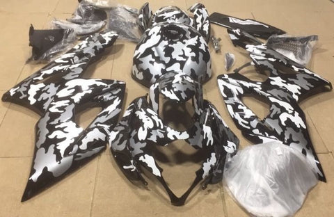 Camouflage Black, White & Grey Fairing Kit for Suzuki GSXR1000 2007, 2008 motorcycles
