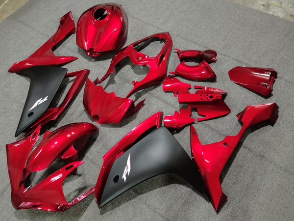Red and Matte Black Fairing Kit for a 2004, 2005 & 2006 Yamaha YZF-R1 motorcycle