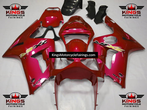 Fairing kit for a Kawasaki ZX6R 636 (2003-2004) Candy Red, Black & Yellow