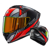 Carbon Fiber 3k, Red & Gray Motorcycle Helmet at KingsMotorcycleFairings.com