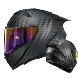 Carbon Fiber 9k & Matte Black RHKC Motorcycle Helmet at KingsMotorcycleFairings.com
