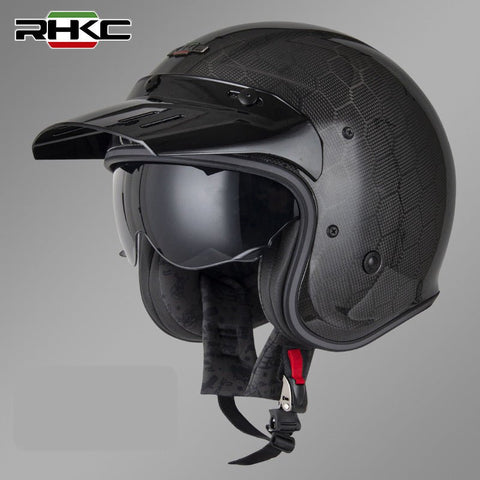 Carbon Fiber Honey Comb RHKC Open Face Motorcycle Helmet at KingsMotorcycleFairings.com
