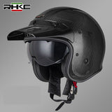 Carbon Fiber Light 3k RHKC Open Face Motorcycle Helmet at KingsMotorcycleFairings.com