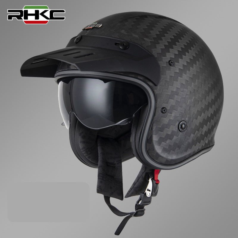 Carbon Fiber Matte 9k RHKC Open Face Motorcycle Helmet