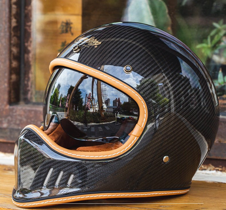 Carbon Fiber 3k Iron King Open Face Motorcycle Helmet