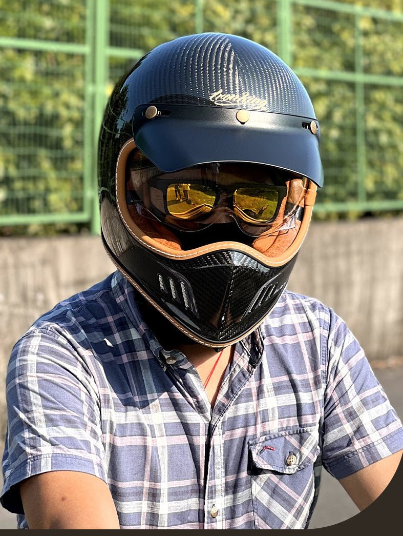Motorcycle Helmet, Carbon Fiber 3k IK Open Face Motorcycle Helmet, Carbon Fiber 3k IK Open Face