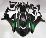 Faux Carbon Fiber and Green Fairing Kit for a 2015, 2016, 2017, 2018 & 2019 Yamaha YZF-R1 motorcycle