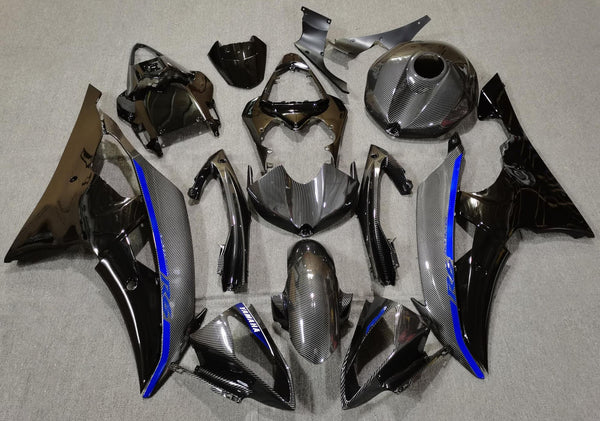 Yamaha YZF-R6 (2008-2016) Faux Carbon Fiber, Black & Blue Fairings