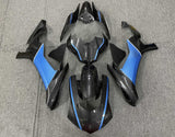 Faux Carbon Fiber and Light Blue Fairing Kit for a 2015, 2016, 2017, 2018 & 2019 Yamaha YZF-R1 motorcycle