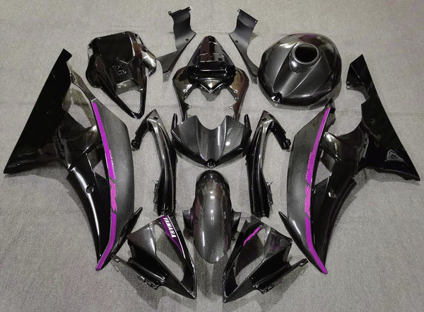 Yamaha YZF-R6 (2008-2016) Faux Carbon Fiber, Black & Pink Fairings