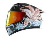 Carbon Fiber, Blue, Pink & White Fox Motorcycle Helmet at KingsMotorcycleFairings.com