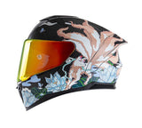 Carbon Fiber, Blue, Pink & White Fox Motorcycle Helmet at KingsMotorcycleFairings.com