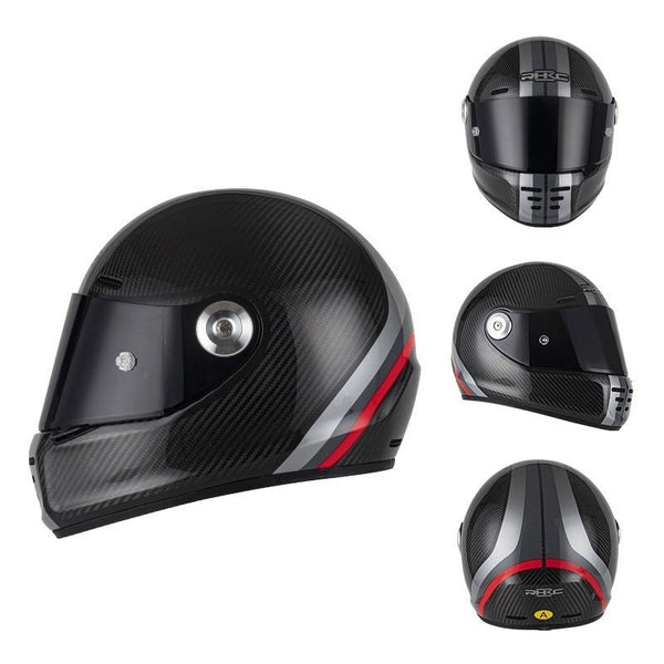Carbon Fiber, Gray & Red Motorcycle Helmet at KingsMotorcycleFairings.com