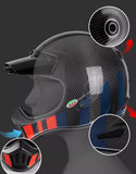 Carbon Fiber, Red, Blue & Black RHKC Motorcycle Helmet at KingsMotorcycleFairings.com