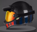 Carbon Fiber, Red, Blue & Black RHKC Motorcycle Helmet at KingsMotorcycleFairings.com