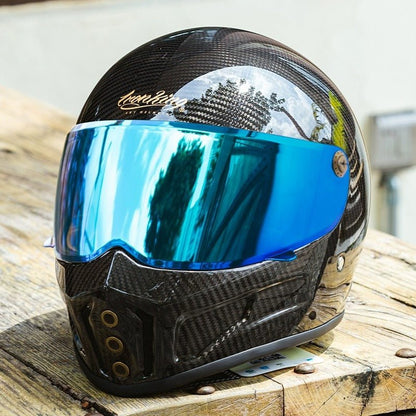 Carbon Fiber Iron King Motorcycle Helmet