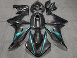 Faux Carbon Fiber and Teal Green Fairing Kit for a 2004, 2005 & 2006 Yamaha YZF-R1 motorcycle