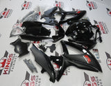Matte Black and Gloss Black Fairing Kit for a 2008, 2009, & 2010 Suzuki GSX-R600 motorcycle