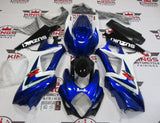 Blue, White and Black Fairing Kit for a 2007 & 2008 Suzuki GSX-R1000 motorcycle