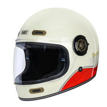Cream White, Red, Black & Gold Beasley Motorcycle Helmet from KingsMotorcycleFairings.com 1