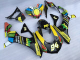 Black and Yellow Color Wheel 94 Fairing Kit for a 2015, 2016, 2017, 2018 & 2019 Yamaha YZF-R1 motorcycle