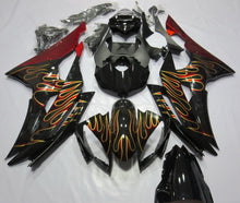 Yamaha YZF-R6 (2008-2016) Black, Gold & Red Flame Fairings