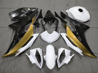 Yamaha YZF-R6 (2008-2016) White, Black & Gold Fairings