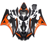 Matte Black and Matte Orange Fairing Kit for a 2006 & 2007 Yamaha YZF-R6 motorcycle