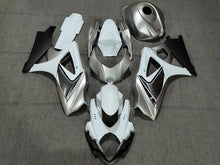 White, Silver and Black Fairing Kit for a 2007 & 2008 Suzuki GSX-R1000 motorcycle