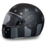 KINGS DOT MATTE BLACK & GRAY DAYTONA RETRO CAPTAIN AMERICA MOTORCYCLE HELMET - R6CAS - KINGS MOTORCYCLE FAIRINGS