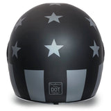 KINGS DOT MATTE BLACK & GRAY DAYTONA RETRO CAPTAIN AMERICA MOTORCYCLE HELMET - R6CAS - KINGS MOTORCYCLE FAIRINGS