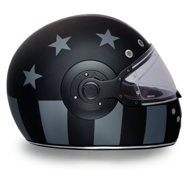 KINGS DOT MATTE BLACK & GRAY DAYTONA RETRO CAPTAIN AMERICA MOTORCYCLE HELMET - R6CAS - KINGS MOTORCYCLE FAIRINGS