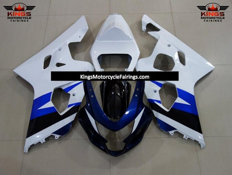 Suzuki GSXR600 (2004-2005) Dark Blue, White, Blue & Black Fairings