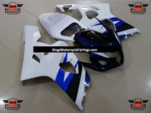 Dark Blue, White, Blue and Black Fairing Kit for a 2004 & 2005 Suzuki GSX-R750 motorcycle