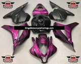 Dark Pink, Black and Matte Black Fairing Kit for a 2009, 2010, 2011 & 2012 Honda CBR600RR motorcycle