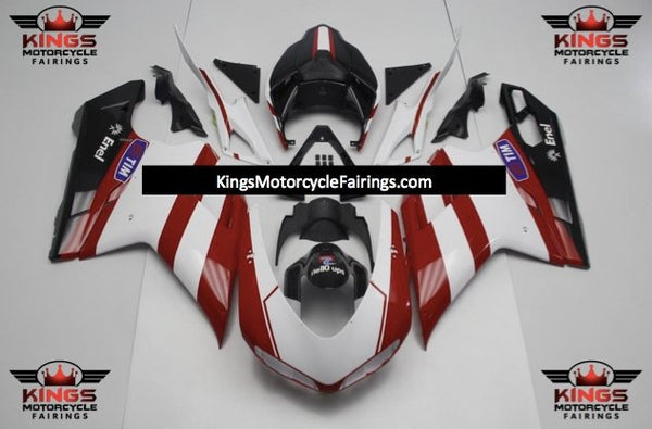 Ducati 848 (2007-2014) Red, White & Black Striped Fairings