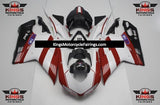 Red, White and Black Striped Fairing Kit for a 2007, 2008, 2009, 2010, 2011, 2012, 2013 & 2014 Ducati 848 motorcycle