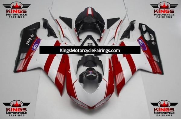 Ducati 1198 (2007-2012) Red, White & Black Striped Fairings