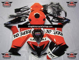 Black and Orange Repsol Fairing Kit for a 2012, 2013, 2014, 2015 & 2016 Honda CBR1000RR motorcycle