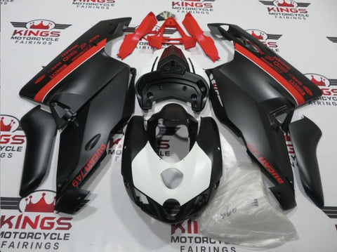 Ducati 999 (2003-2004) Matte Black, Red & White Fairings at KingsMotorcycleFairings.com