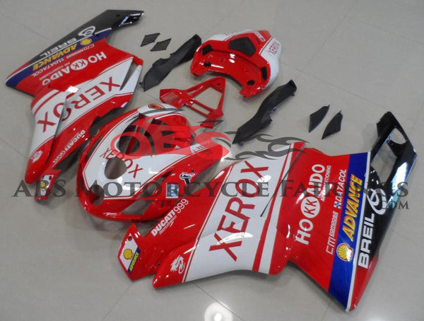 Red and White XEROX Hokkaido Fairing Kit for a 2003 & 2004 Ducati 749 motorcycle