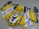 Yellow and White XEROX Fairing Kit for a 2003 & 2004 Ducati 999 motorcycle. The photos used are examples of the paint design; your Ducati 999 will have 999 decals, not the 749 decals