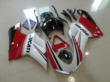 White, Red and Black Fairing Kit for a 2007, 2008, 2009, 2010, 2011 & 2012 Ducati 1098 motorcycle