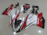 Pearl White, Red, Green and Black Fairing Kit for a 2011, 2012, 2013 & 2014 Ducati 1199 motorcycle.