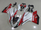 Pearl White, Red, Green and Black Fairing Kit for a 2011, 2012, 2013 & 2014 Ducati 899 motorcycle